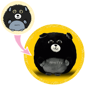 black dog white nose stuffed animal