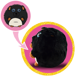 black dog white stomach stuffed animal